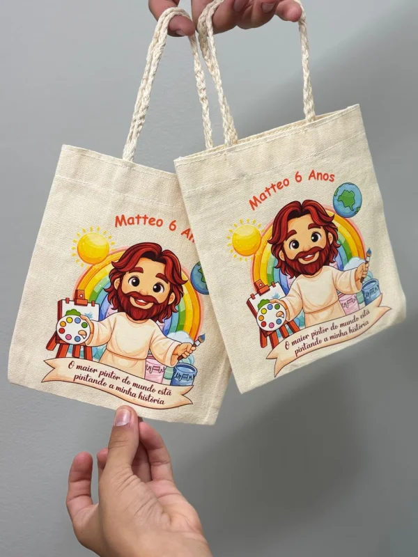 Mini Ecobag Personalizada 15x18 em Algodão – Sacola com Sua Arte ou Logo