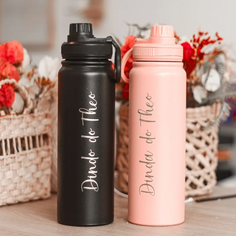 Garrafa Térmica 800ml Personalizada – Estilo Pacco em Diversas Cores para Uso e Brindes