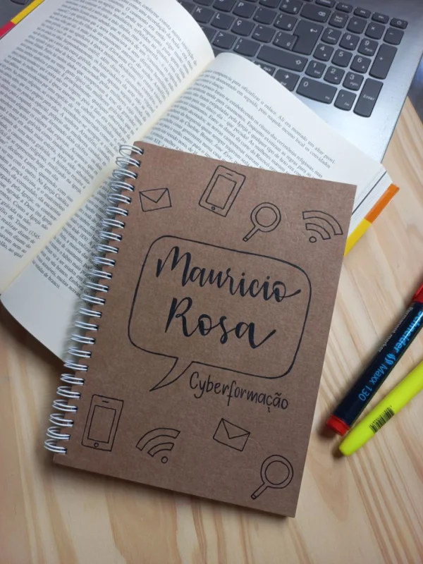 Caderno Kraft Personalizado Mini Com seu Logo Foto Nome A Laser 